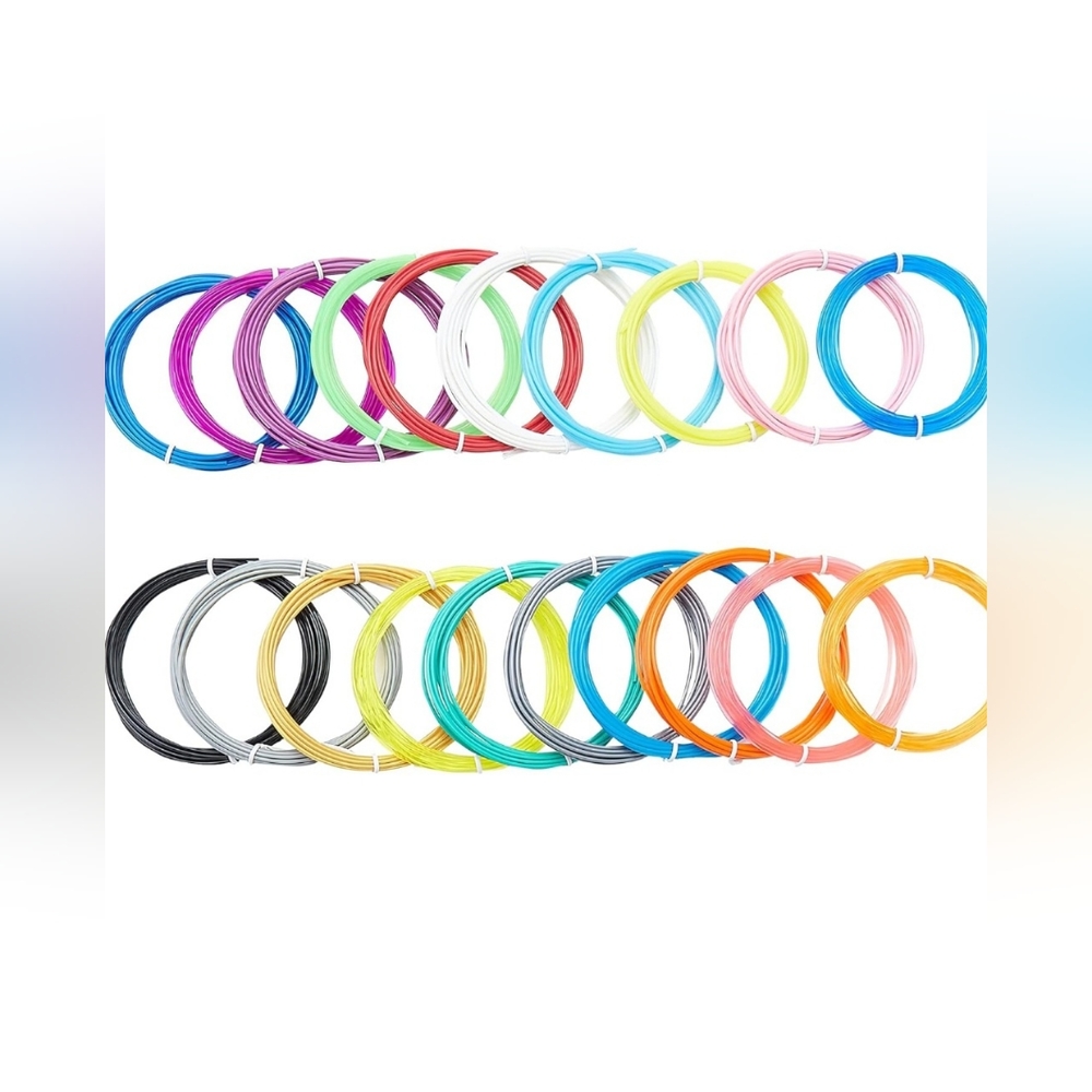 Amazon Basics 3D Pen Filament Refills, PLA, 20 Count, Variety of 20 Colors, 
